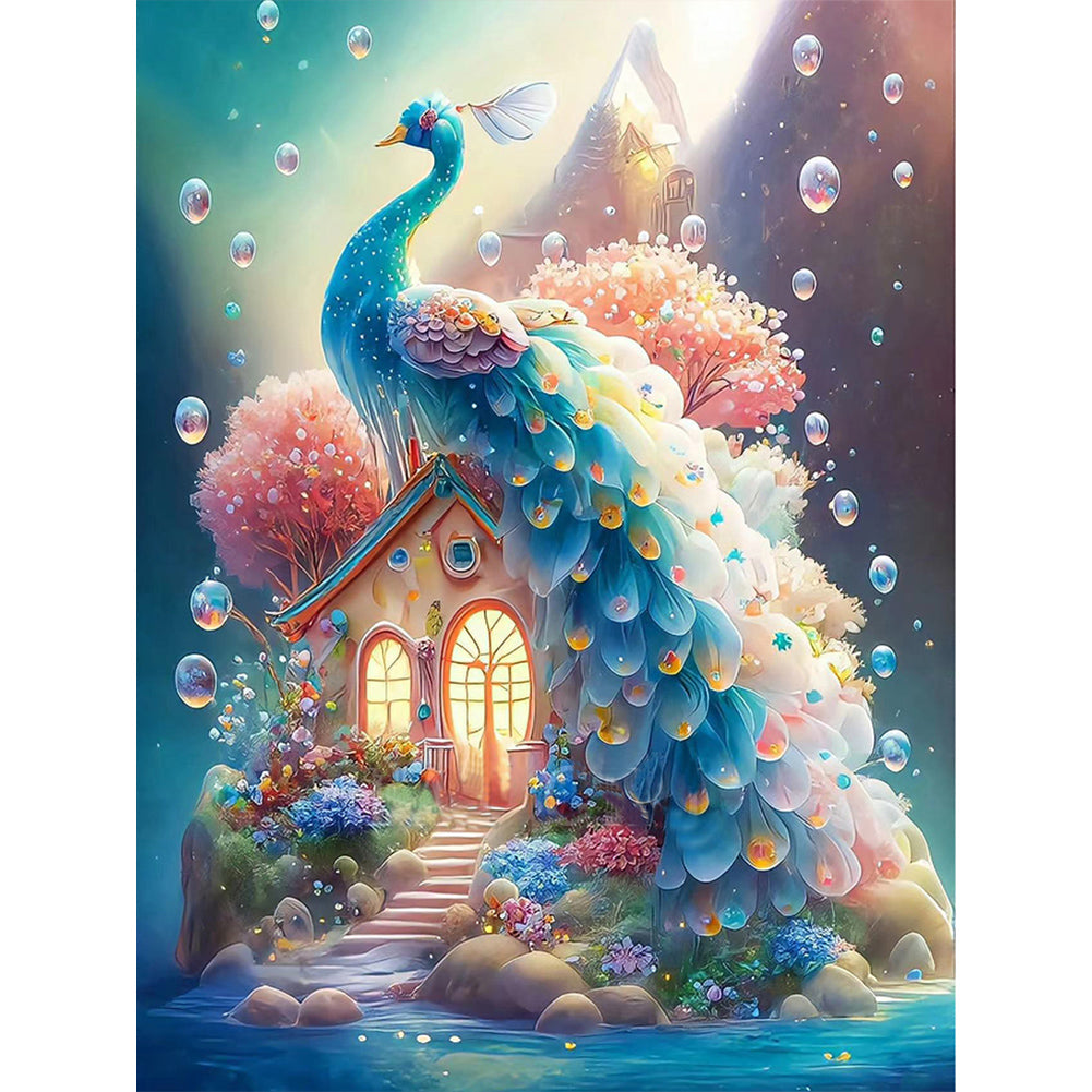 Fantasy Peacock - Full Round Drill Diamond Painting 30*40CM