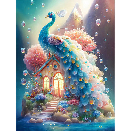 Fantasy Peacock - Full Round Drill Diamond Painting 30*40CM