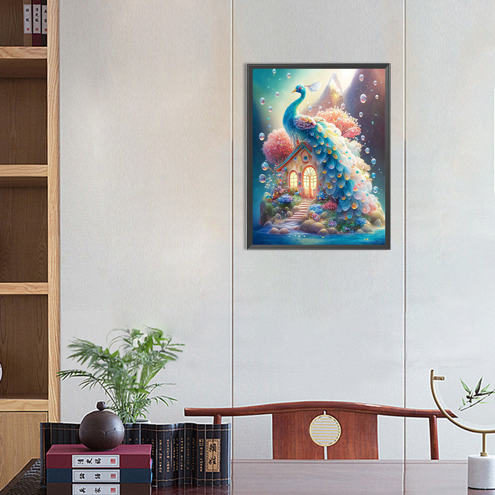 Fantasy Peacock - Full Round Drill Diamond Painting 30*40CM
