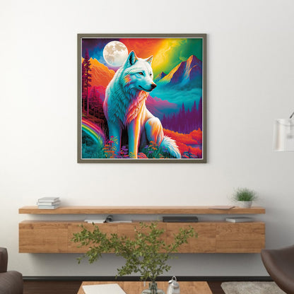 Colorful Wolf - 11CT Stamped Cross Stitch 50*50CM