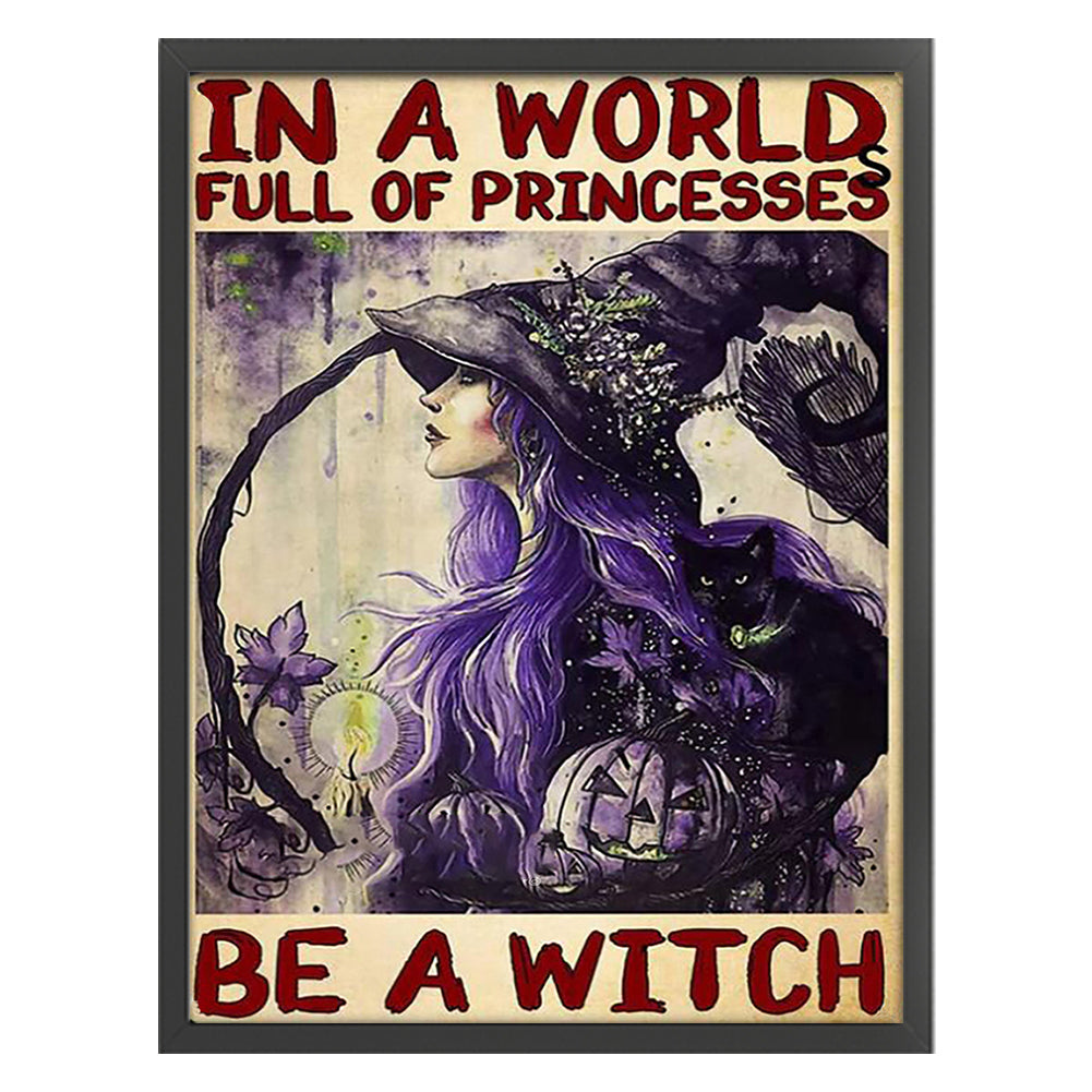Purple Witch - 11CT Stamped Cross Stitch 50*65CM