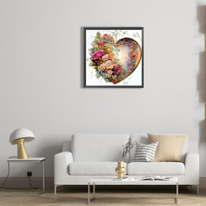 Love Flower Frame - Full Round Drill Diamond Painting 30*30CM