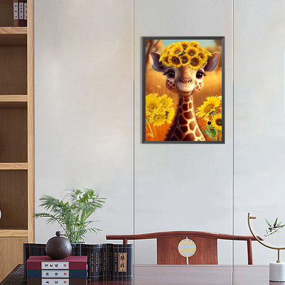 Cute Giraffe - Full Round Drill Diamond Painting 30*40CM