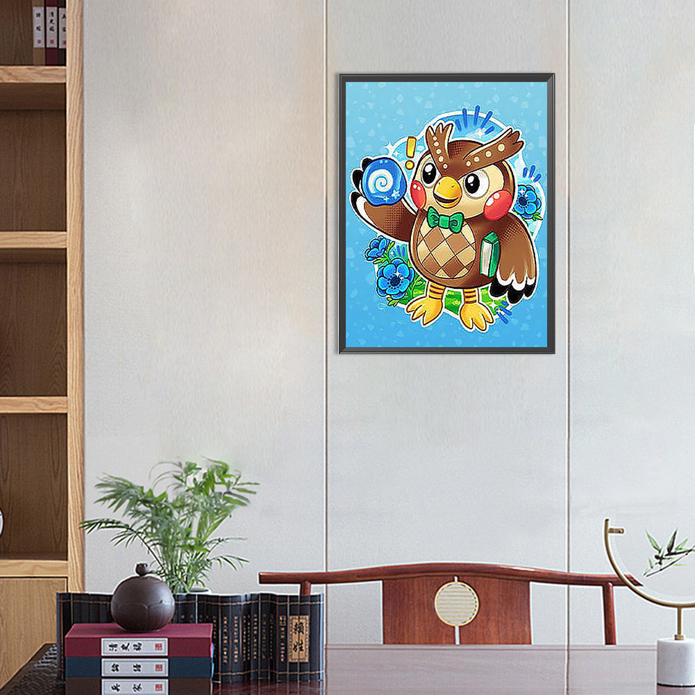 Cute Owl - Full Round Drill Diamond Painting 40*50CM