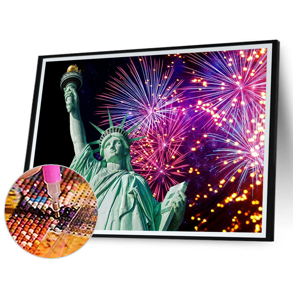 Statue Of Liberty - Full Round Drill Diamond Painting 40*30CM