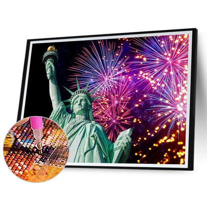 Statue Of Liberty - Full Round Drill Diamond Painting 40*30CM