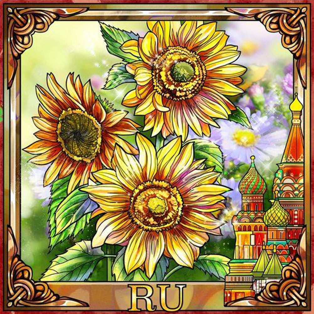 Blooming Sunflower - Full Round Drill Diamond Painting 30*30CM