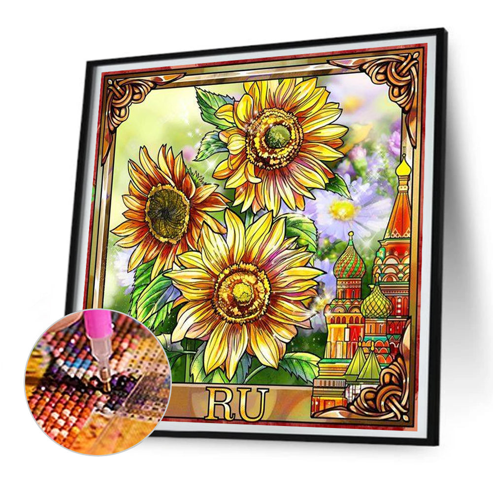 Blooming Sunflower - Full Round Drill Diamond Painting 30*30CM