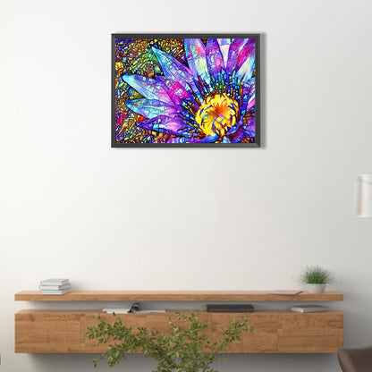 Sunflower Glass Painting - Full Round Drill Diamond Painting 40*30CM