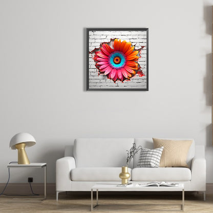 Flowers Growing In The Cracks Of The Wall - Full Round Drill Diamond Painting 30*30CM