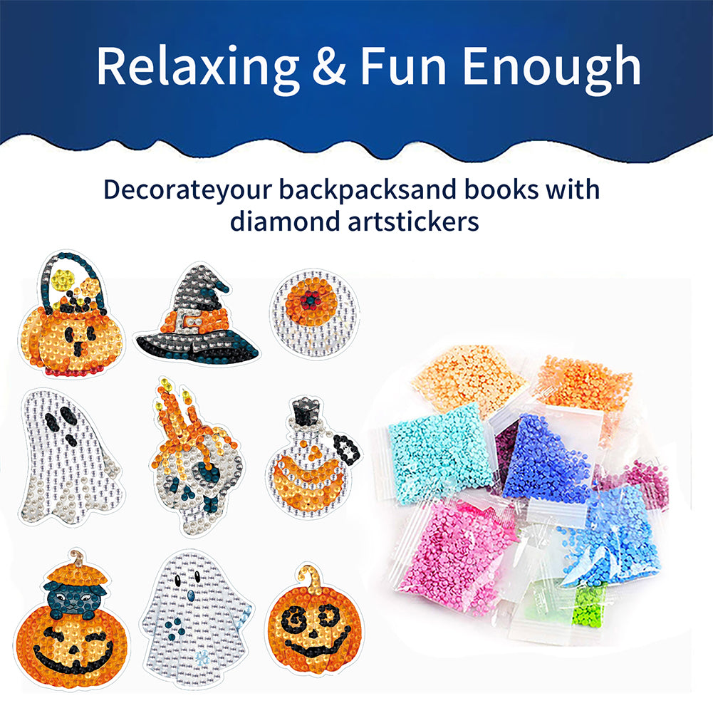 2pcs Dot Drill Sticker Art Craft Rhinestone Stickers for Kids Adult Gift Rewards