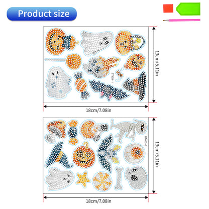 2pcs Dot Drill Sticker Art Craft Rhinestone Stickers for Kids Adult Gift Rewards