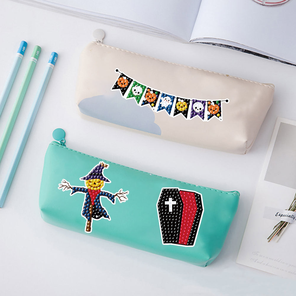 4Pcs Dot Drill Sticker Art Craft Rhinestone Halloween Sticker for Kid Adult Gift