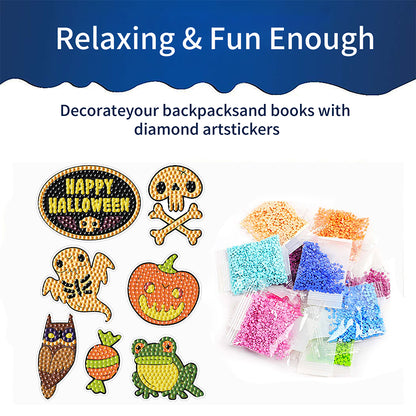 4Pcs Dot Drill Sticker Art Craft Rhinestone Halloween Sticker for Kid Adult Gift