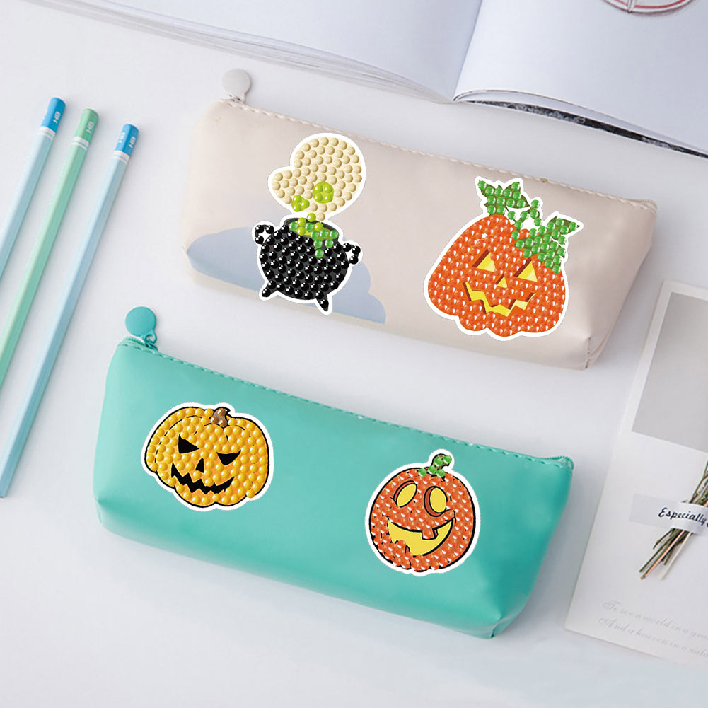 4Pcs Dot Drill Sticker Art Craft Rhinestone Halloween Sticker for Kid Adult Gift