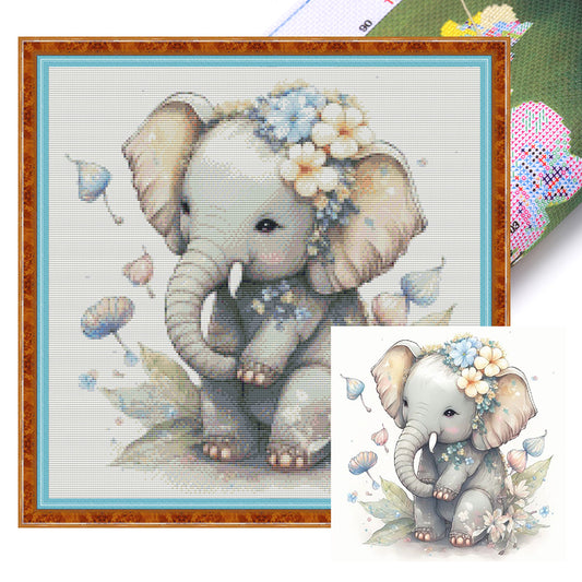 Elephant - 11CT Stamped Cross Stitch 50*50CM