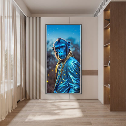 Blue Monkey - 11CT Stamped Cross Stitch 40*80CM