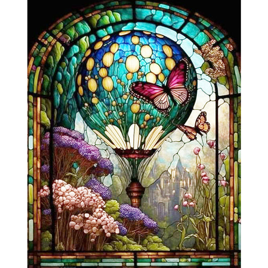 Glass Painting-Hot Air Balloon - 11CT Stamped Cross Stitch 50*60CM