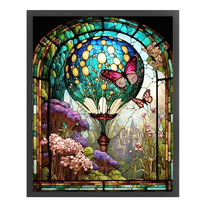 Glass Painting-Hot Air Balloon - 11CT Stamped Cross Stitch 50*60CM
