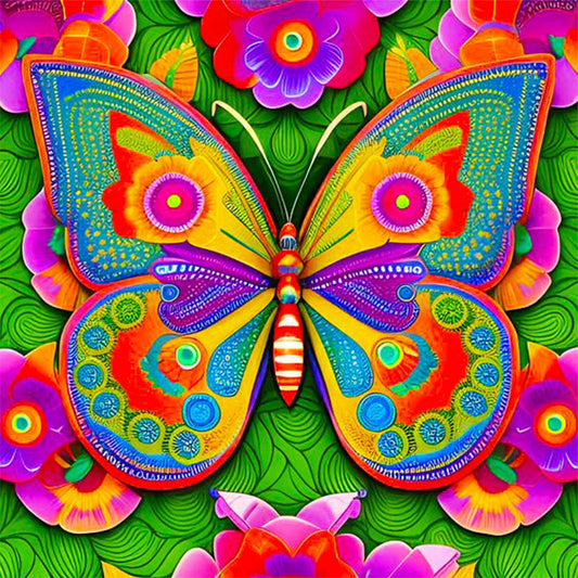 Butterfly - Full Round Drill Diamond Painting 30*30CM