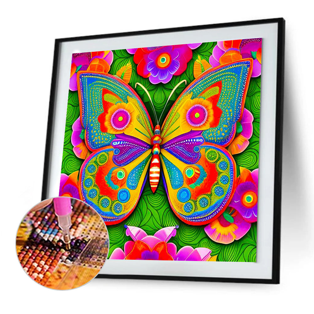 Butterfly - Full Round Drill Diamond Painting 30*30CM