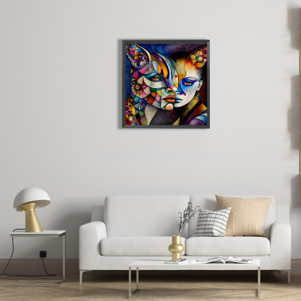 Abstract Monster Face - Full Round Drill Diamond Painting 30*30CM
