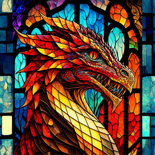 Fire Dragon - Full Round Drill Diamond Painting 30*30CM