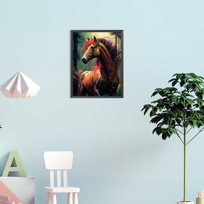 Red Mustang - Full Round Drill Diamond Painting 30*40CM