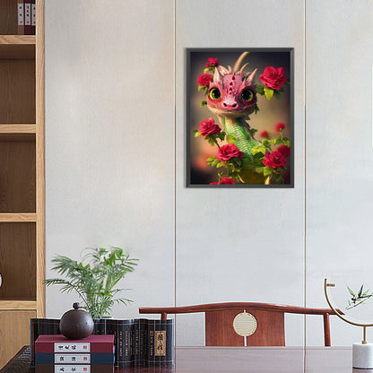 Bicolor Dinosaur - Full Round Drill Diamond Painting 30*40CM