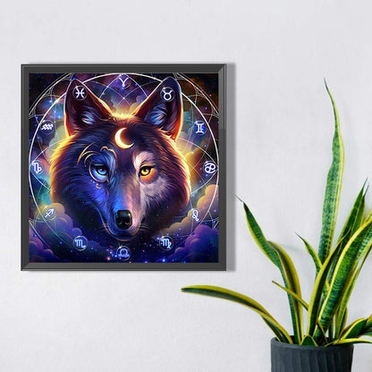 Star Moon Constellation Wolf Head - AB Round Drill Diamond Painting 40*40CM