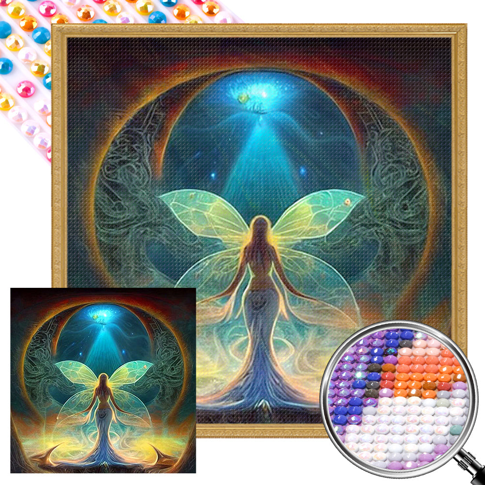 Winged Angel - AB Round Drill Diamond Painting 40*40CM