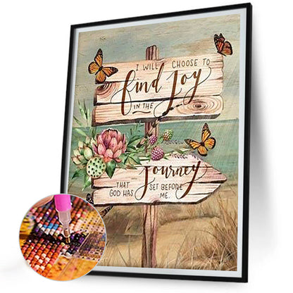 Flower Sign Bar - Full Round Drill Diamond Painting 30*40CM