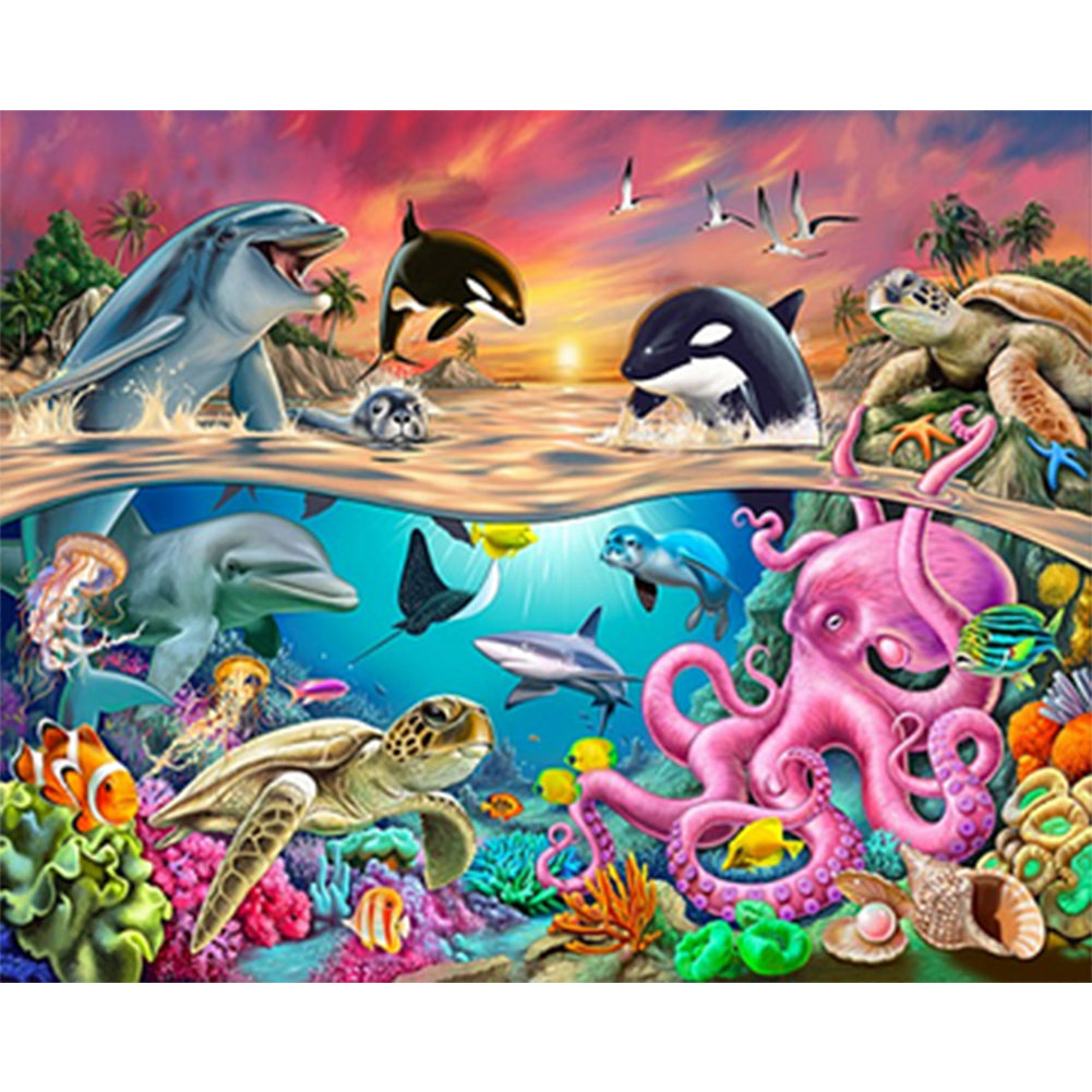 Ocean World - AB Round Drill Diamond Painting 50*40CM