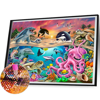 Ocean World - AB Round Drill Diamond Painting 50*40CM