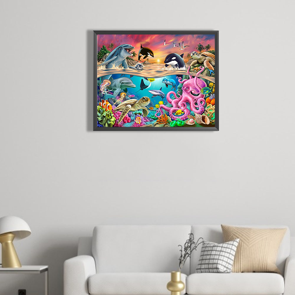 Ocean World - AB Round Drill Diamond Painting 50*40CM