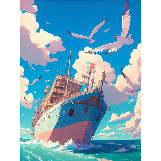 Big Ship - Full Round Drill Diamond Painting 30*40CM