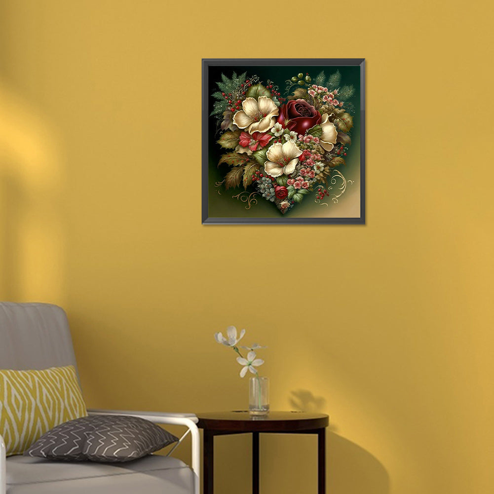 Love Flower Frame - Full Round Drill Diamond Painting 30*30CM
