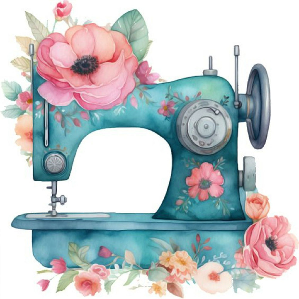 Sewing Machine - Full Round Drill Diamond Painting 30*30CM