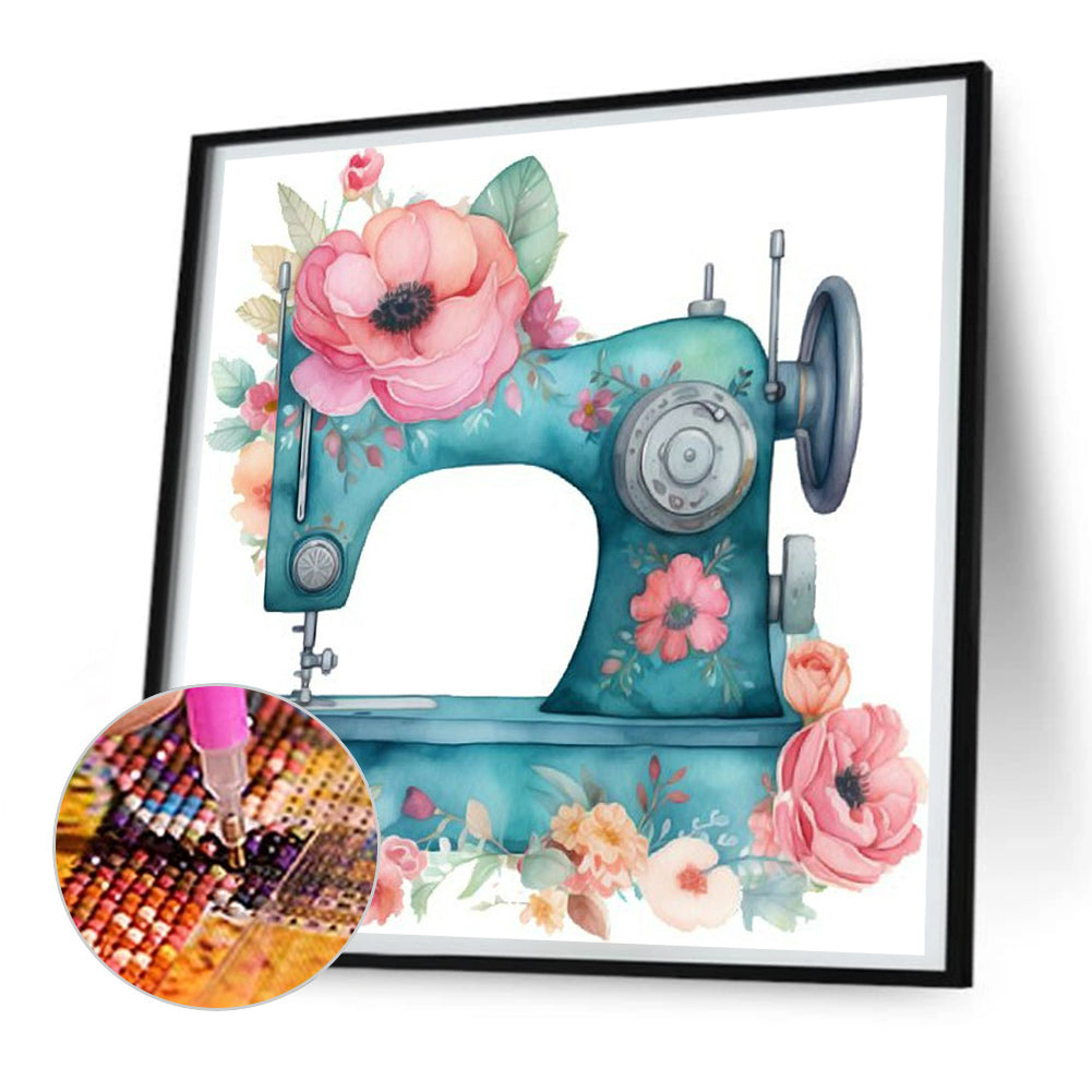 Sewing Machine - Full Round Drill Diamond Painting 30*30CM