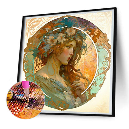 Beautiful Woman - Full Round Drill Diamond Painting 30*30CM