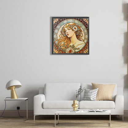 Beautiful Woman - Full Round Drill Diamond Painting 30*30CM
