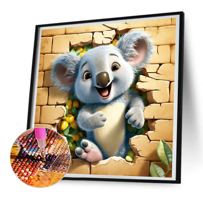 The Small Animal Raccoon That Broke Through The Wall - Full Round Drill Diamond Painting 30*30CM