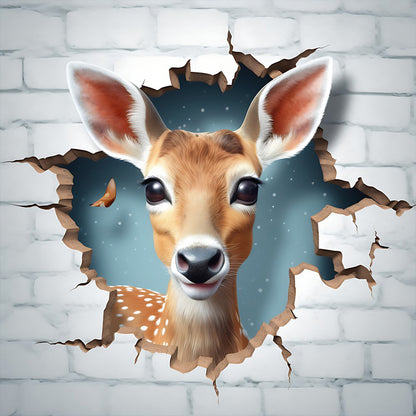 Small Animals Breaking Through The Wall - Full Round Drill Diamond Painting 30*30CM