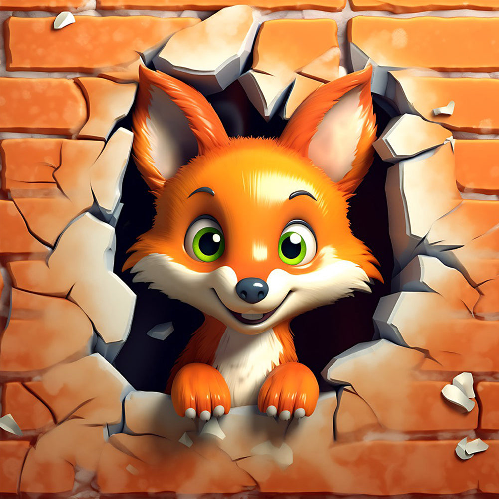 Small Animals Breaking Through The Wall - Full Round Drill Diamond Painting 30*30CM