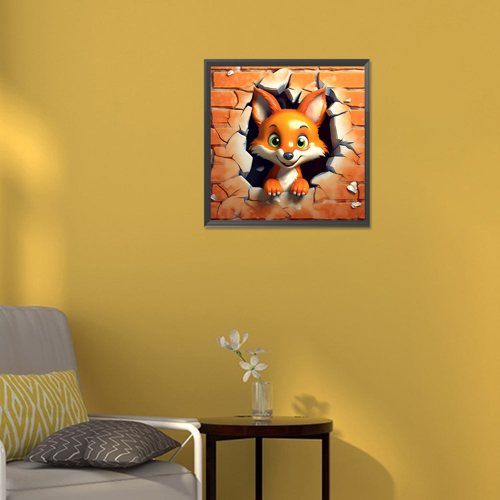 Small Animals Breaking Through The Wall - Full Round Drill Diamond Painting 30*30CM