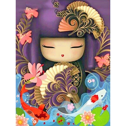 Japanese Doll - Full Round Drill Diamond Painting 30*40CM