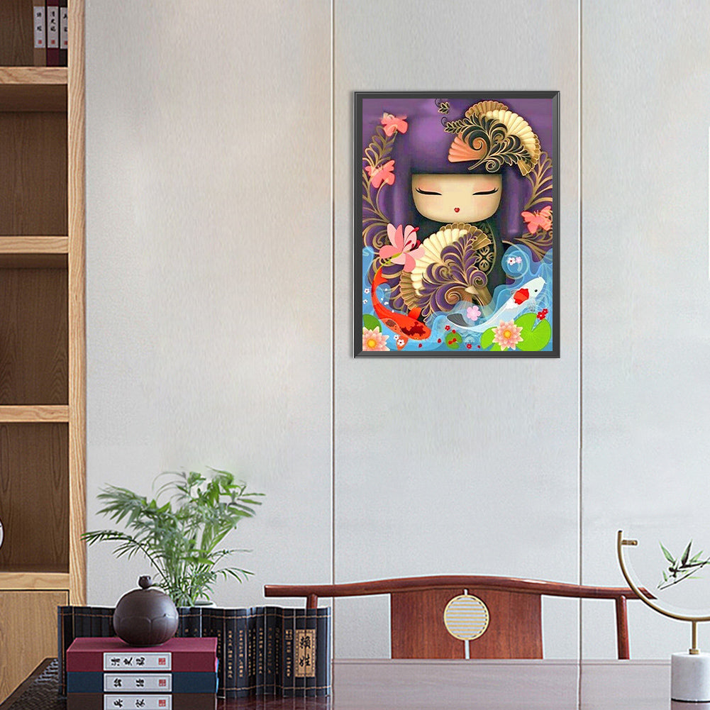 Japanese Doll - Full Round Drill Diamond Painting 30*40CM