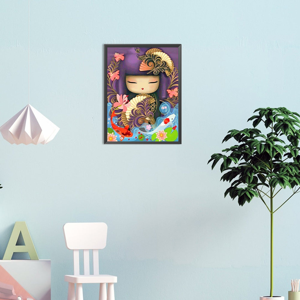 Japanese Doll - Full Round Drill Diamond Painting 30*40CM
