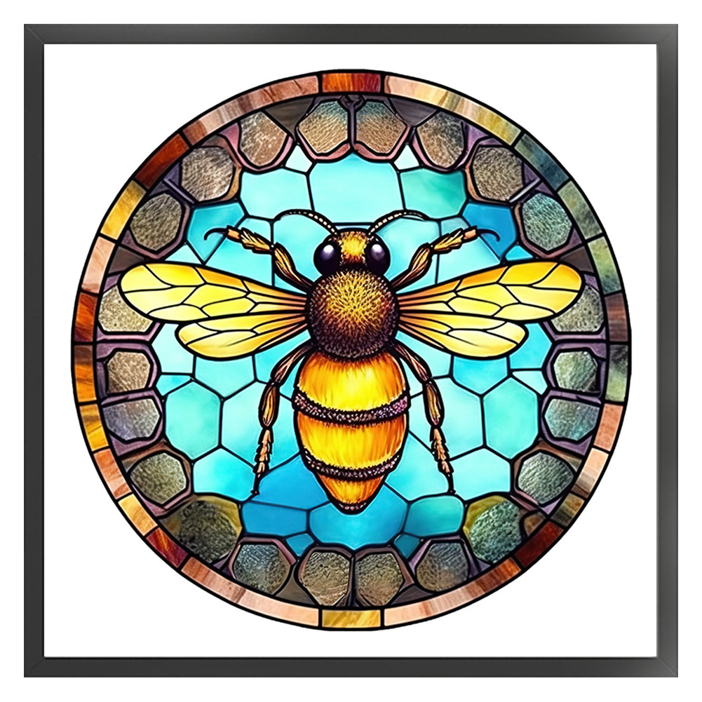 Glass Painting-Bee - 18CT Stamped Cross Stitch 20*20CM