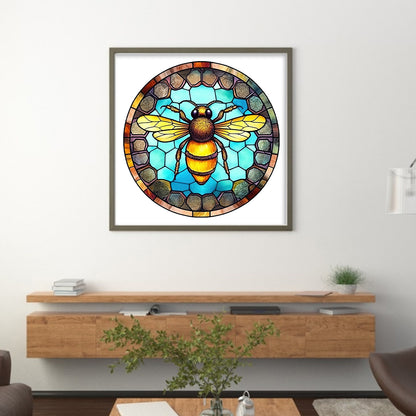 Glass Painting-Bee - 18CT Stamped Cross Stitch 20*20CM